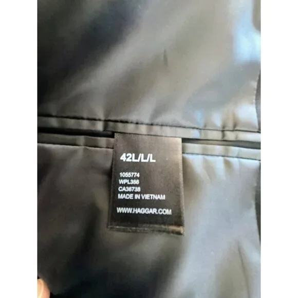 J.M. Haggar Premium Suit Tuxedo Jacket Men 42L/L/L Blue Black Classic Slim Fit - Picture 7 of 11